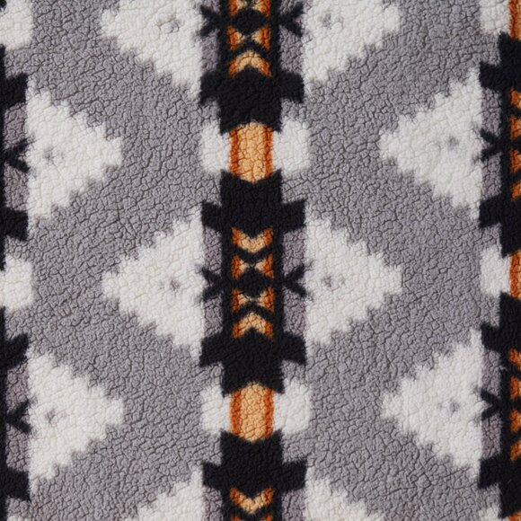 Luxe Home Decor Classic Faux Fur Throw | 1-Piece | Aztec Grey Print | 50"x60" - Picture 4 of 9